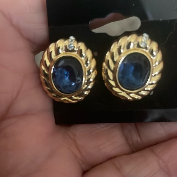 Christian Dior earrings gold x color stone fashion jewelry - Picture 2 of 6